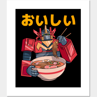 Kawaii Ramen Robot Posters and Art